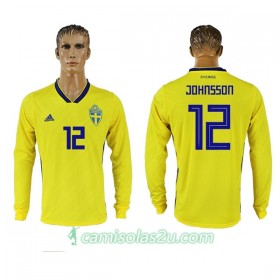 Camisolas de Futebol Suécia Johnsson 12 Equipamento Principal Copa do Mundo 2018 Manga Comprida